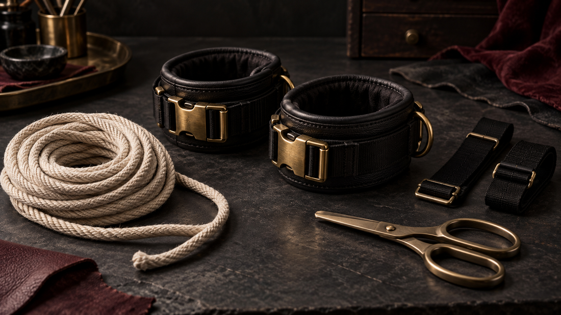 Bondage pour débutants : corde, manchettes et matériel de sécurité