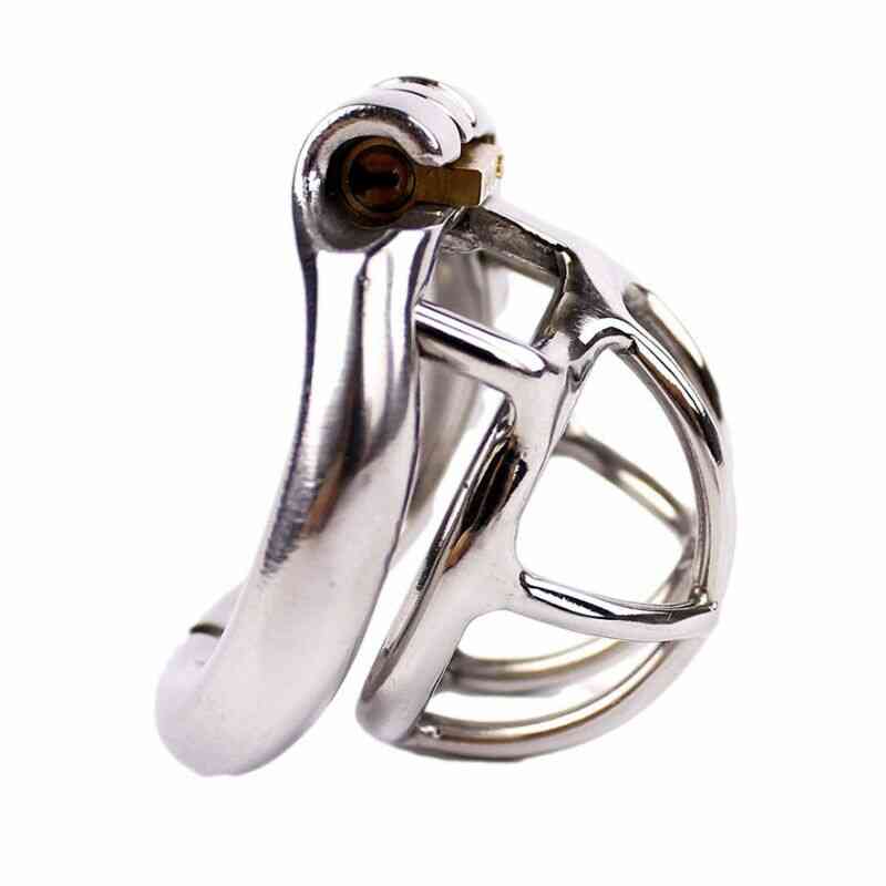 Compact metal chastity cage with lock
