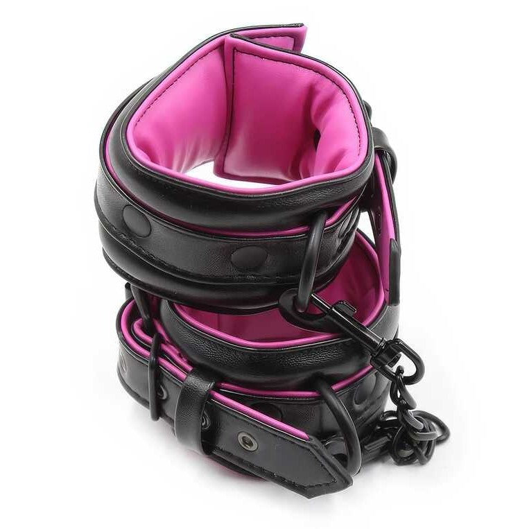 Ankle Padded Black & Pink Bondage Restraints — product image