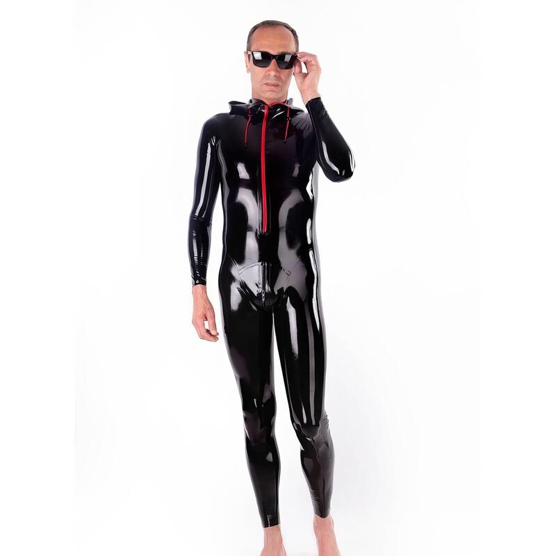 Catsuit de látex con capucha para hombre — vista 2 del producto