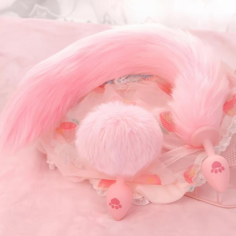 Pink Bunny Tail Butt Plug — product view 17
