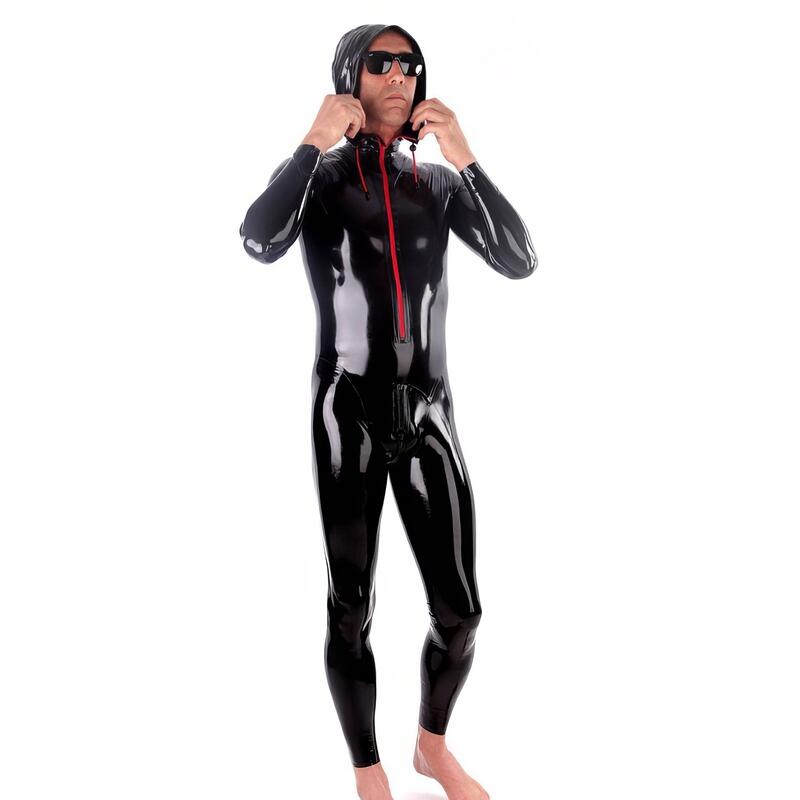 Catsuit de látex con capucha para hombre — vista 3 del producto