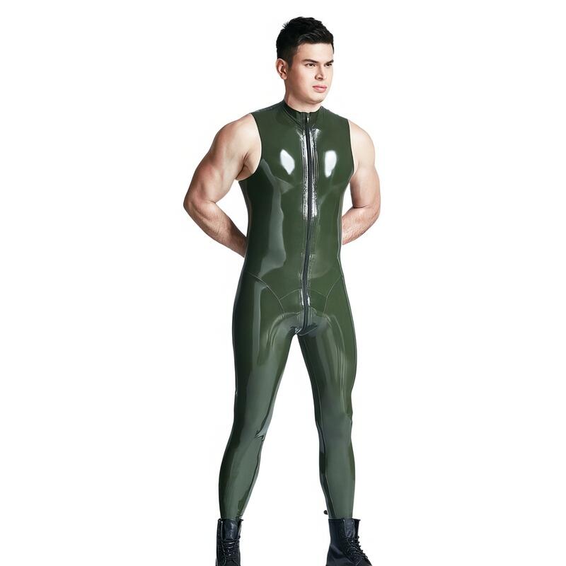 Men's Sleeveless Latex Catsuit — product view 3