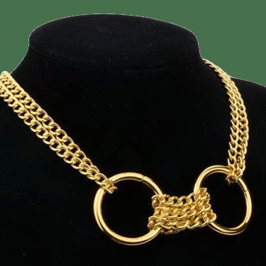Gold BDSM Collar & Cuff Set — product image