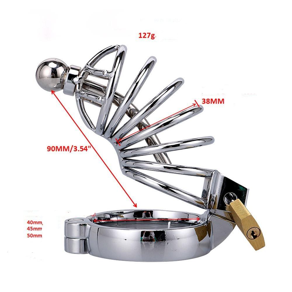 Chastity Cage with Urethral Plug — product view 3