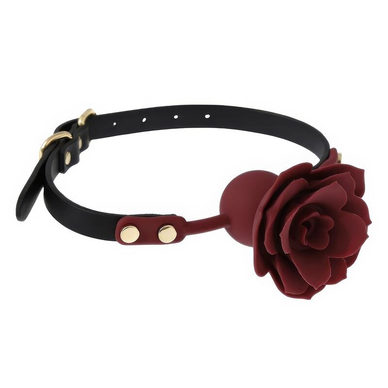 Rose-Shaped Pink Ball Gag — product view 5