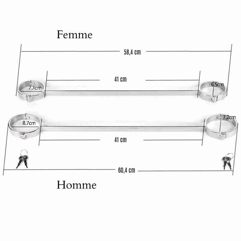 Stalowy spreader bar do nóg z zamkiem — widok produktu 4