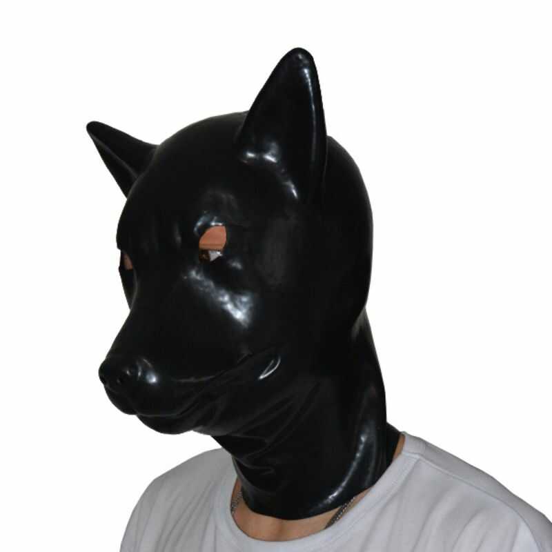 Latex Wolf Bondage Hood — product view 2