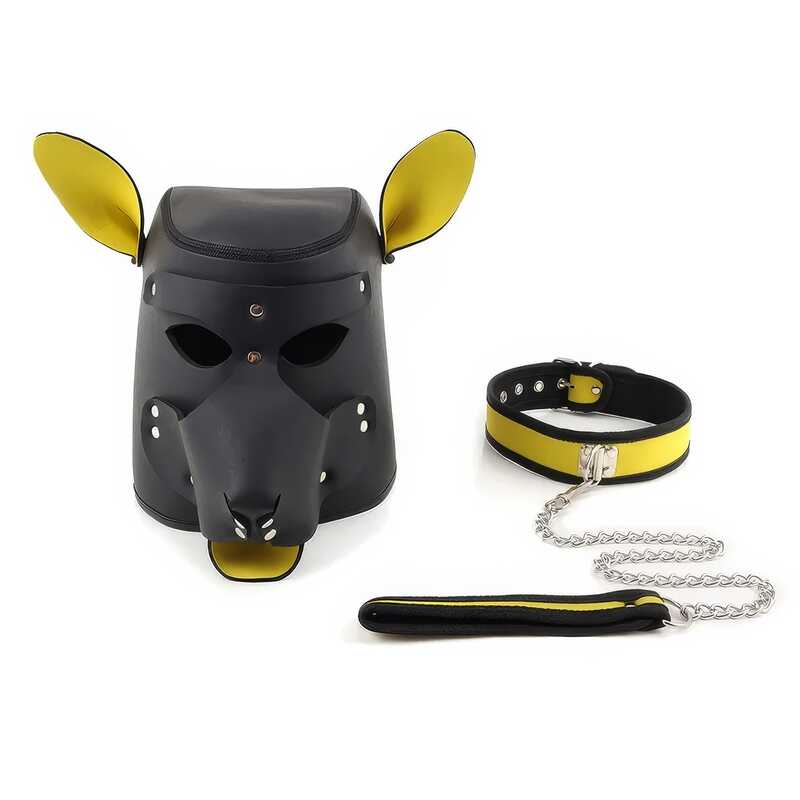 Dog Leather Bondage Hood — product view 4