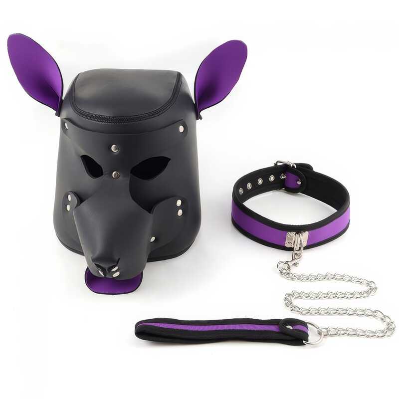 Dog Leather Bondage Hood — product view 8