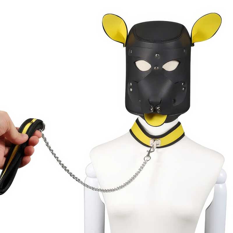 Dog Leather Bondage Hood — product view 5