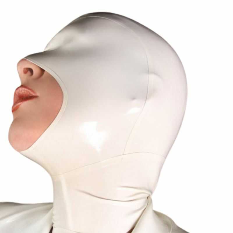 Capucha bondage de látex con boca abierta — imagen del producto