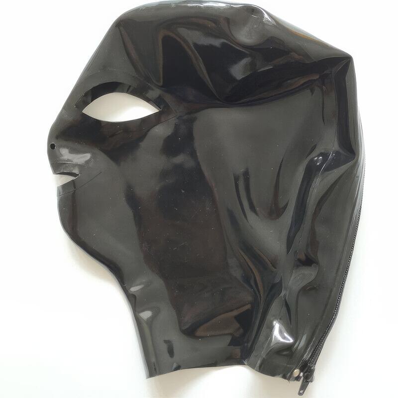 Women's Two-Hole Latex Bondage Hood — product view 4