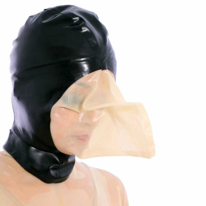 Lateksowy kaptur BDSM oddychający — widok produktu 3