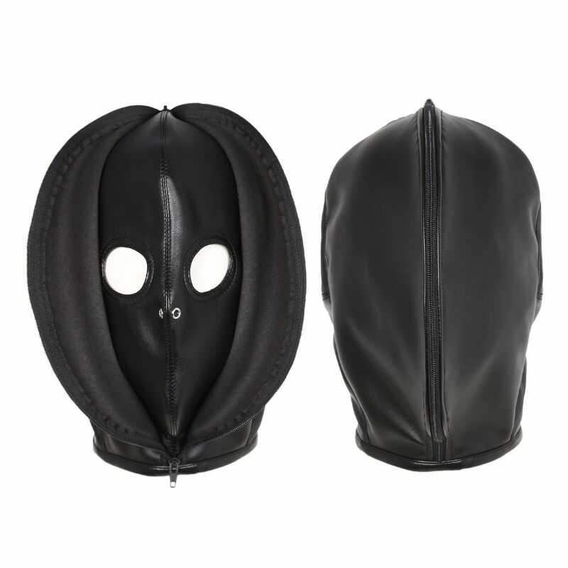 Capucha bondage de cuero de privación sensorial — vista 3 del producto