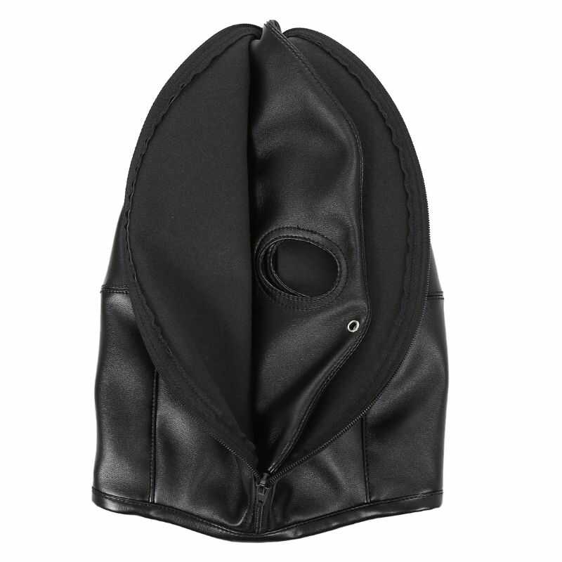 Capucha bondage de cuero de privación sensorial — vista 5 del producto