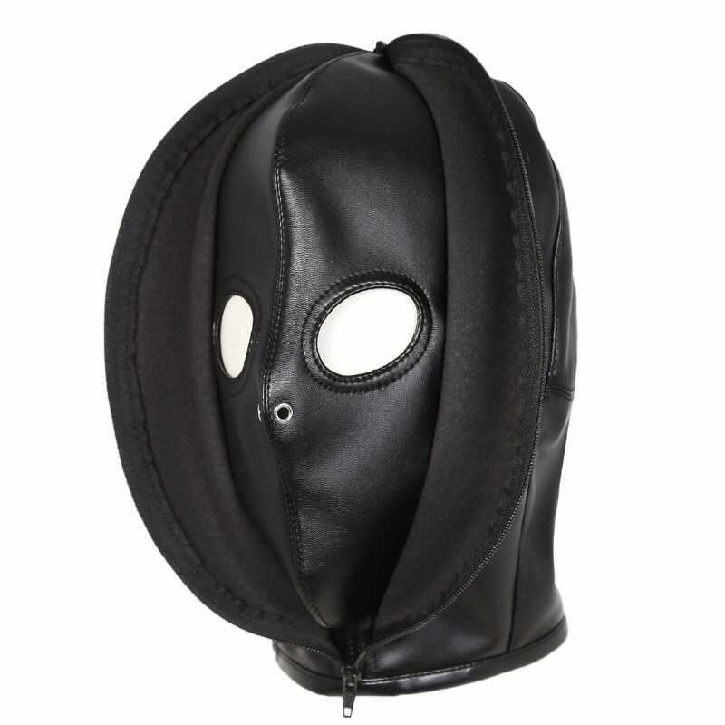 Sensory Deprivation Leather Bondage Hood — product view 2