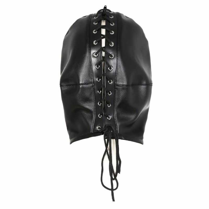 Capucha bondage de cuero de privación sensorial — vista 4 del producto