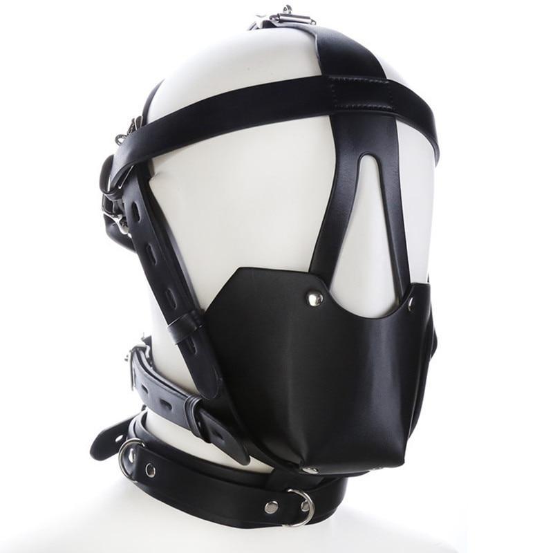 Open-Face Bondage Hood with Gag — product image