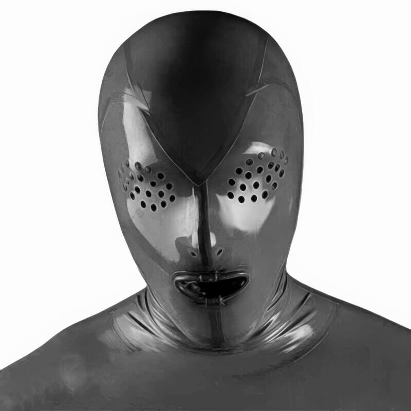 Latex Breath Play Bondage Hood — product view 2