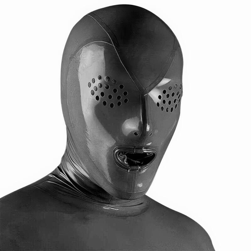 Latex Breath Play Bondage Hood — product image