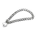 Collier chaîne en fer poli à cadenas cœur — image du produit