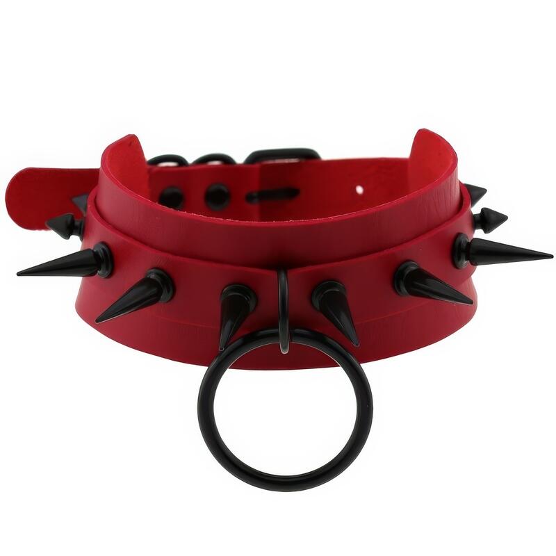 Choker BDSM gotico con borchie brunite — vista prodotto 4