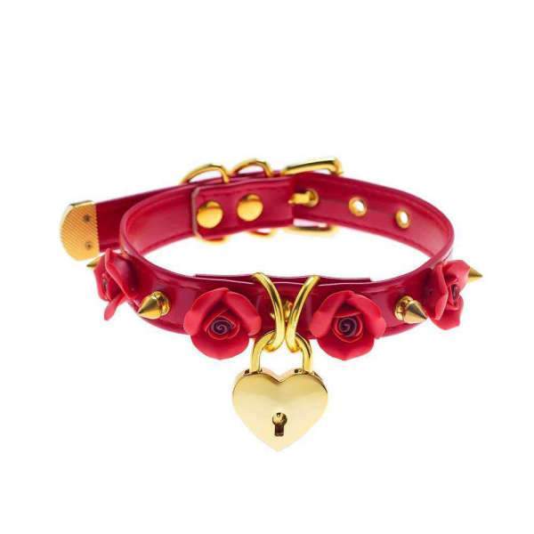 Floral Padlock BDSM kaulus — tuotekuva