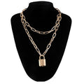 Guld- tilkoblet Padlock Choker — produktbillede