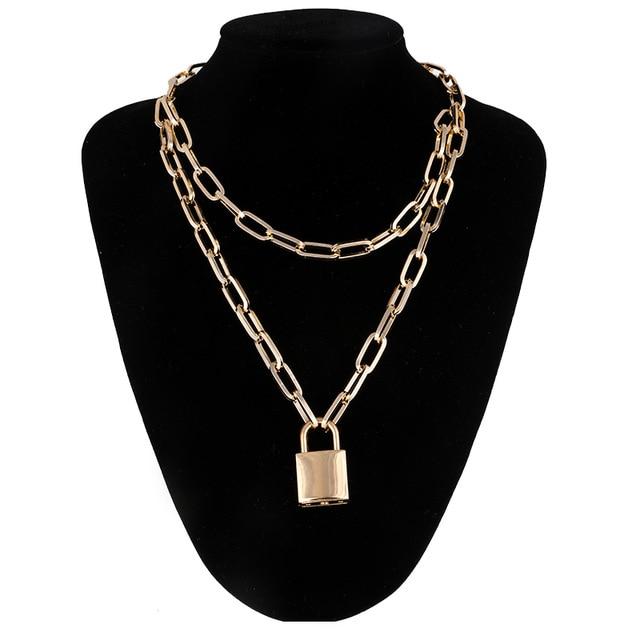 Gold-Plated Padlock Choker — product image