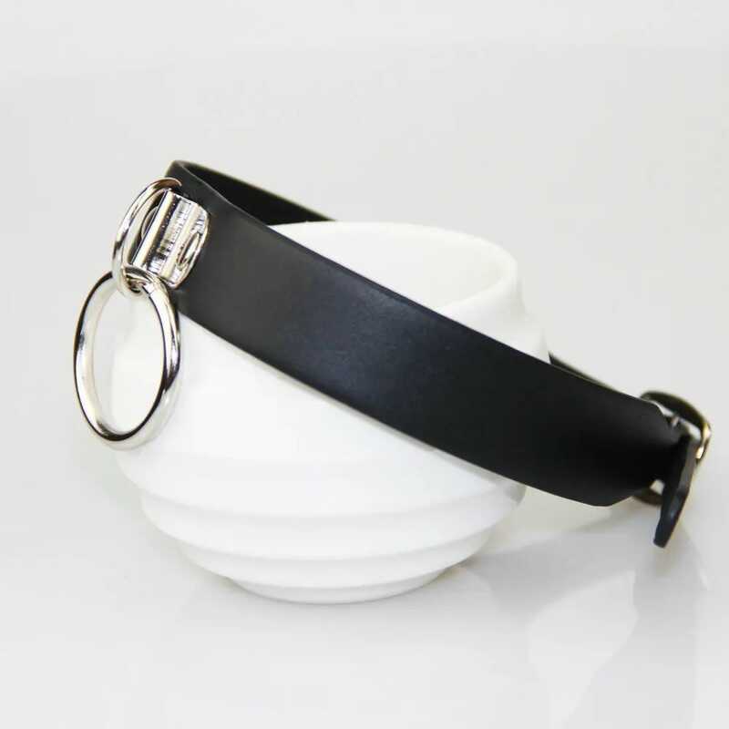 Ownership-halsband i matt läder med O-ring — produktvy 5