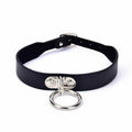 Ownership-halsband i matt läder med O-ring — produktbild
