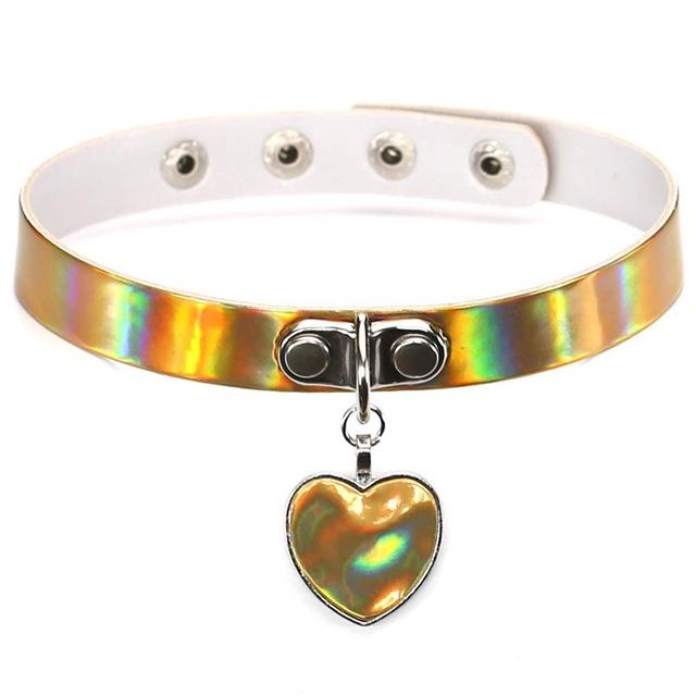 Holographic Choker Heart — product image