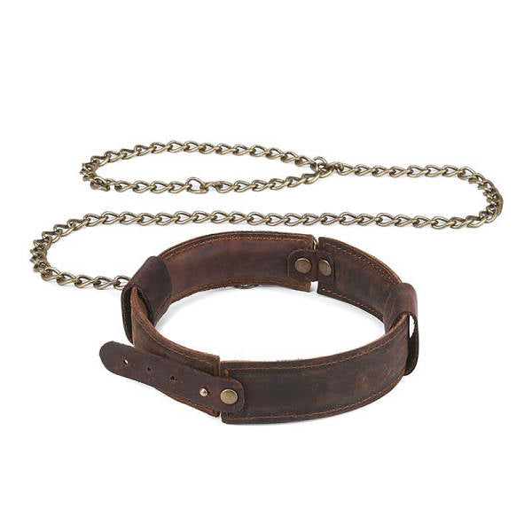 Obroża i smycz BDSM w stylu vintage — zdjęcie produktu