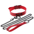 Gothic BDSM-halsband med koppel — produktbild