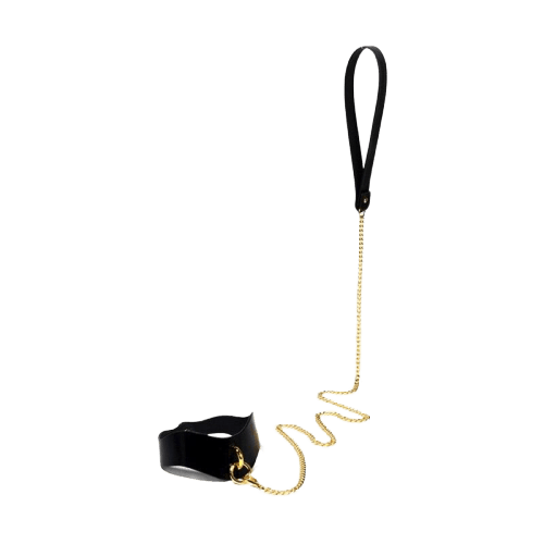 Leather BDSM Collar & Leash — product image