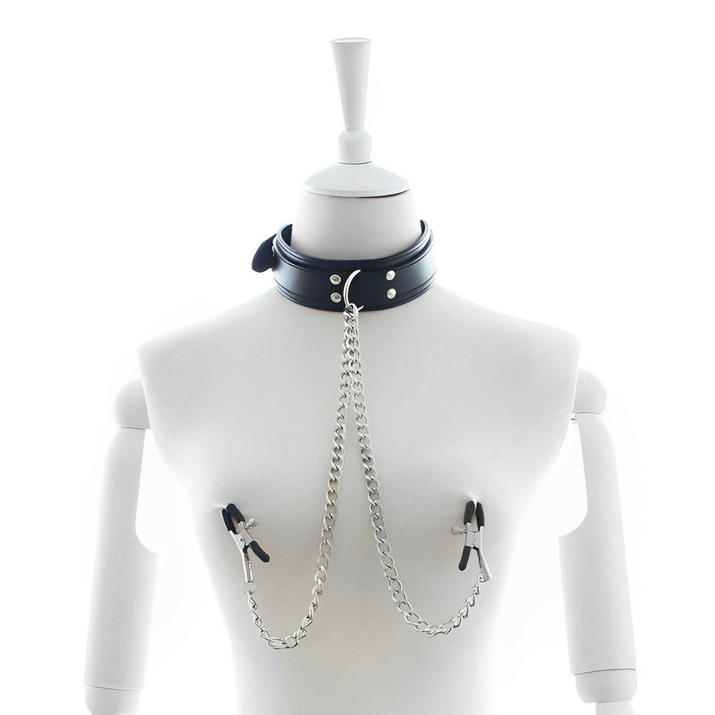 BDSM Collar with Nipple Clamps — product view 2