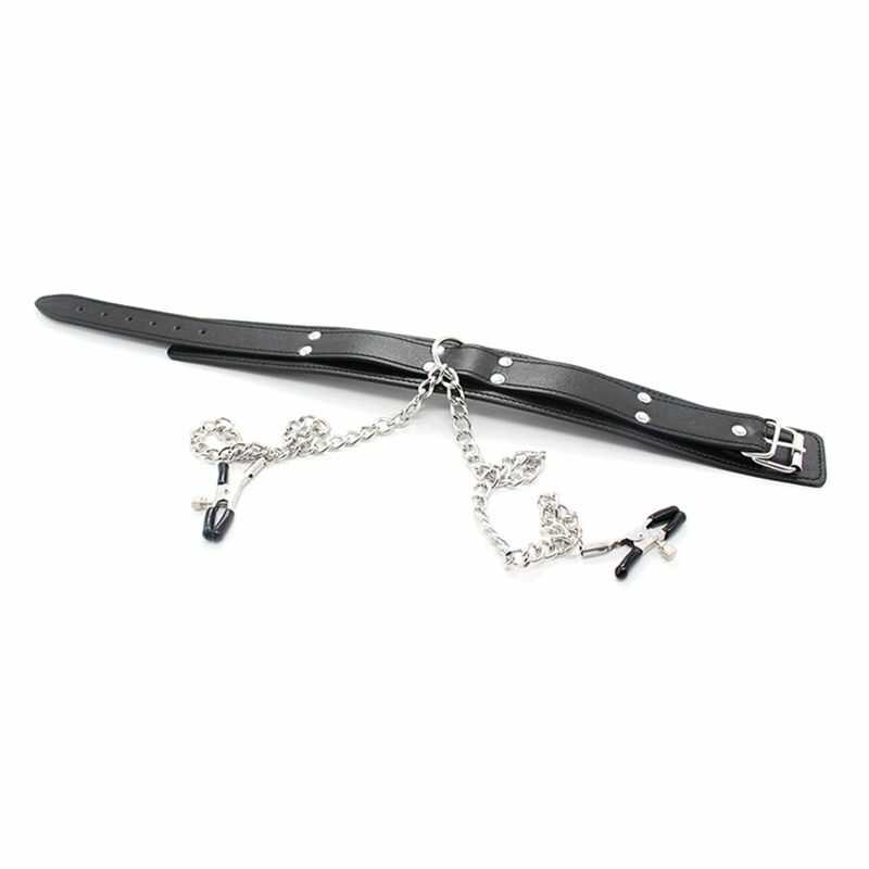 BDSM Collar with Nipple Clamps — product view 5
