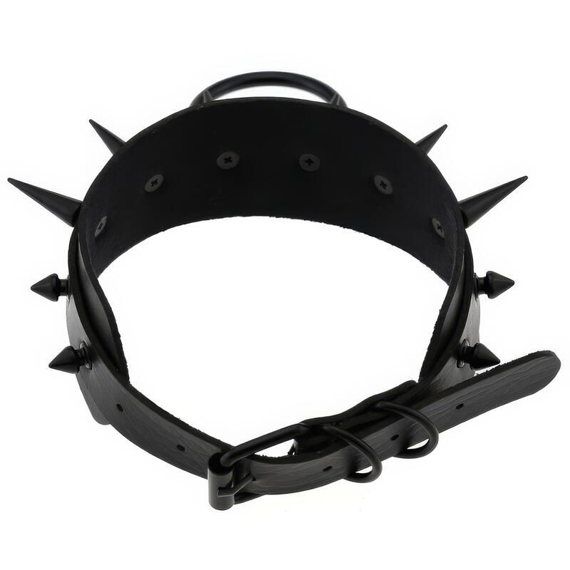 Choker BDSM gotico con borchie brunite — vista prodotto 3