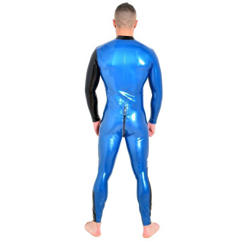 Blue Men's Latex Catsuit — product view 4