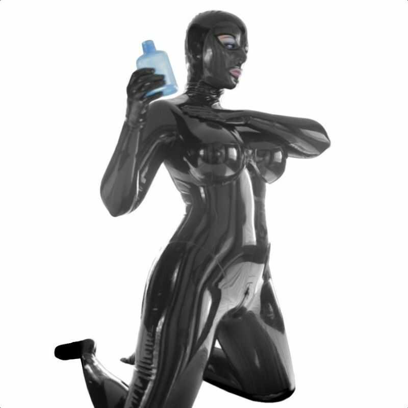 Naisten koko Coverage latex Catsuit — tuotenäkymä 3