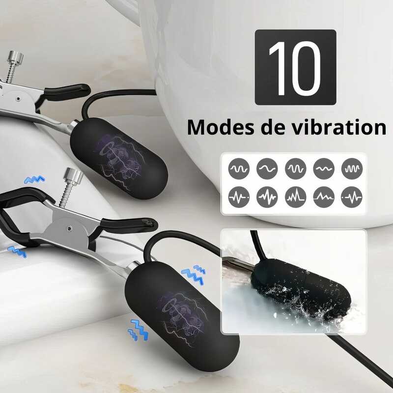 3-in-1 Vibrating Nipple Clamps — product view 6