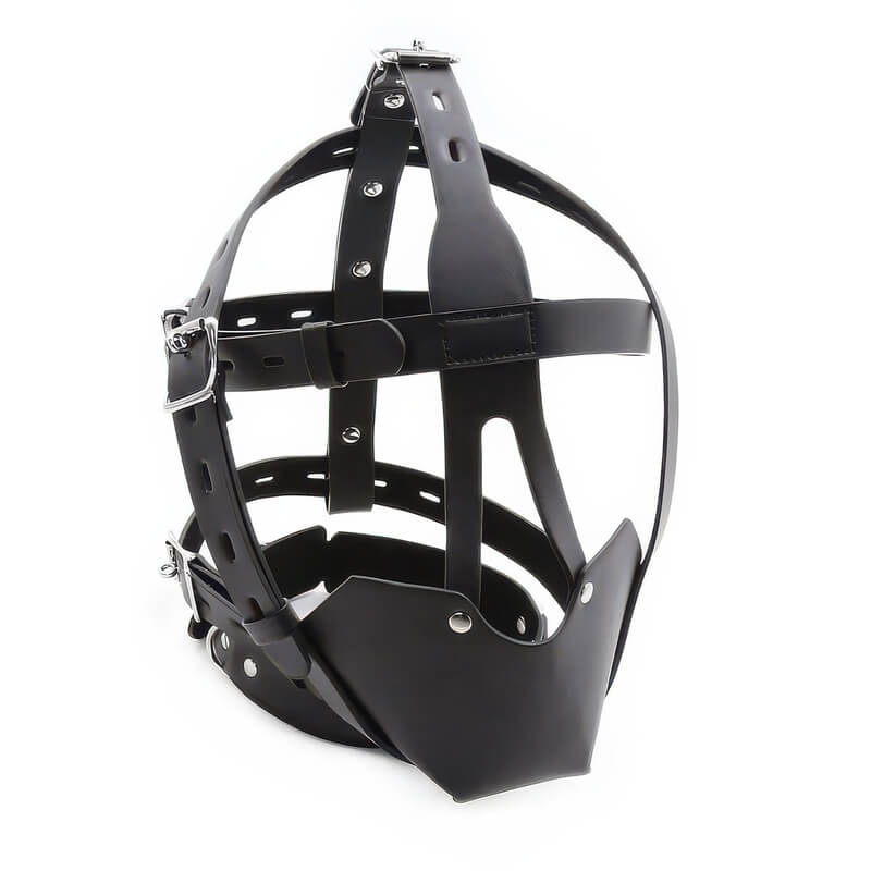 Choker BDSM con harness facciale e copribocca — vista prodotto 4