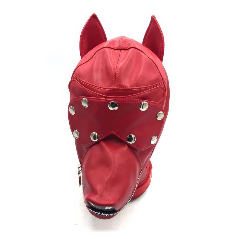 Red Bondage Hood — product view 2