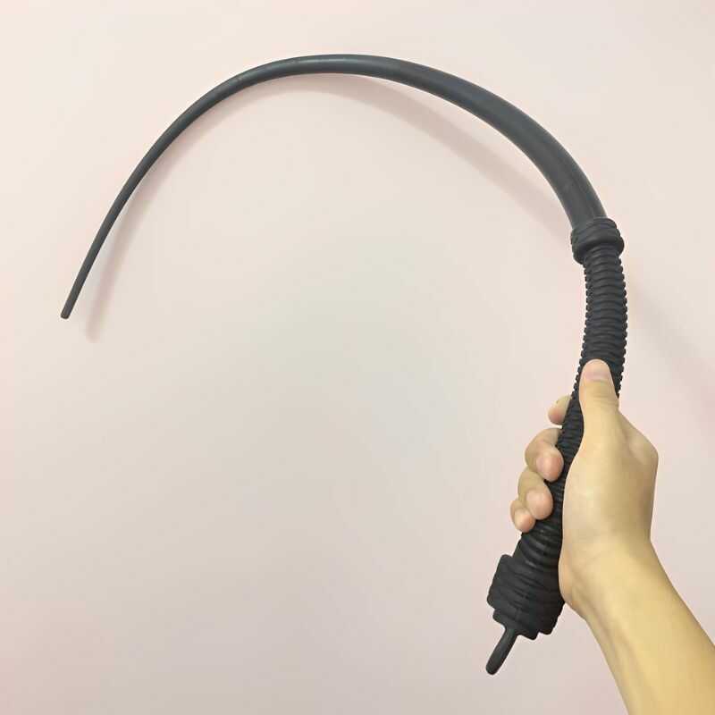 Rubber Black BDSM Whip — product view 2