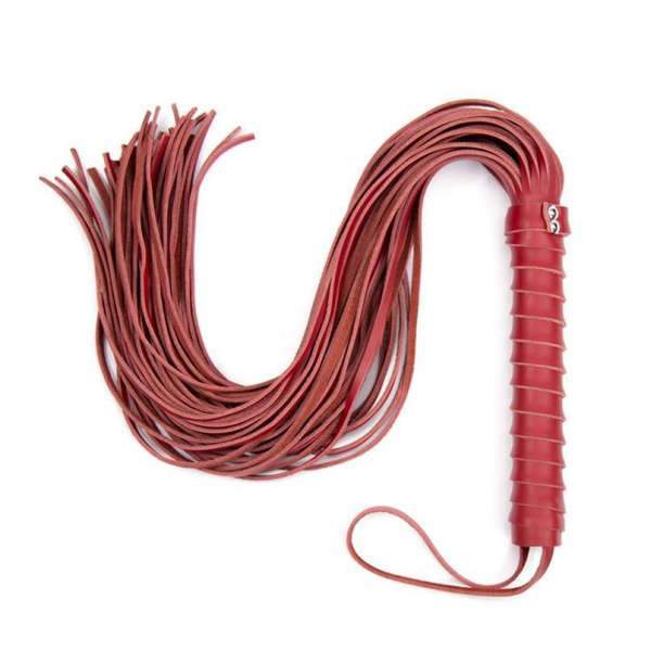 Rød læder BDSM Whip — produktbillede