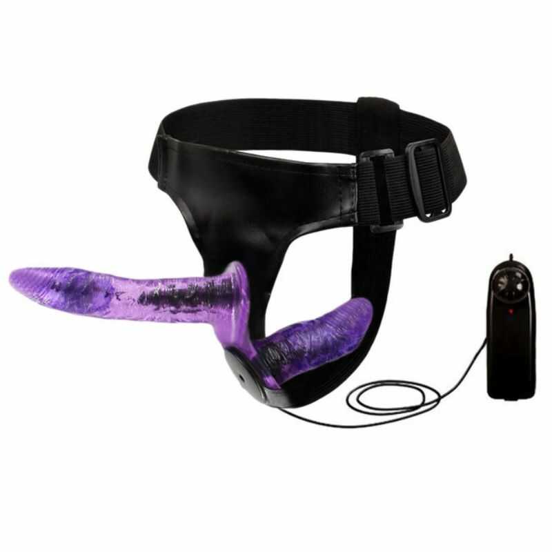 Double-Ended Vibrating Strap-On Dildo — product view 4