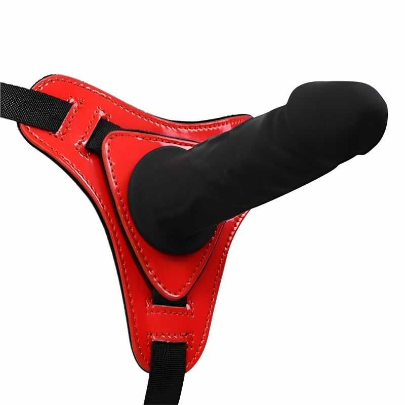 Black Realistic Strap-On Dildo — product image