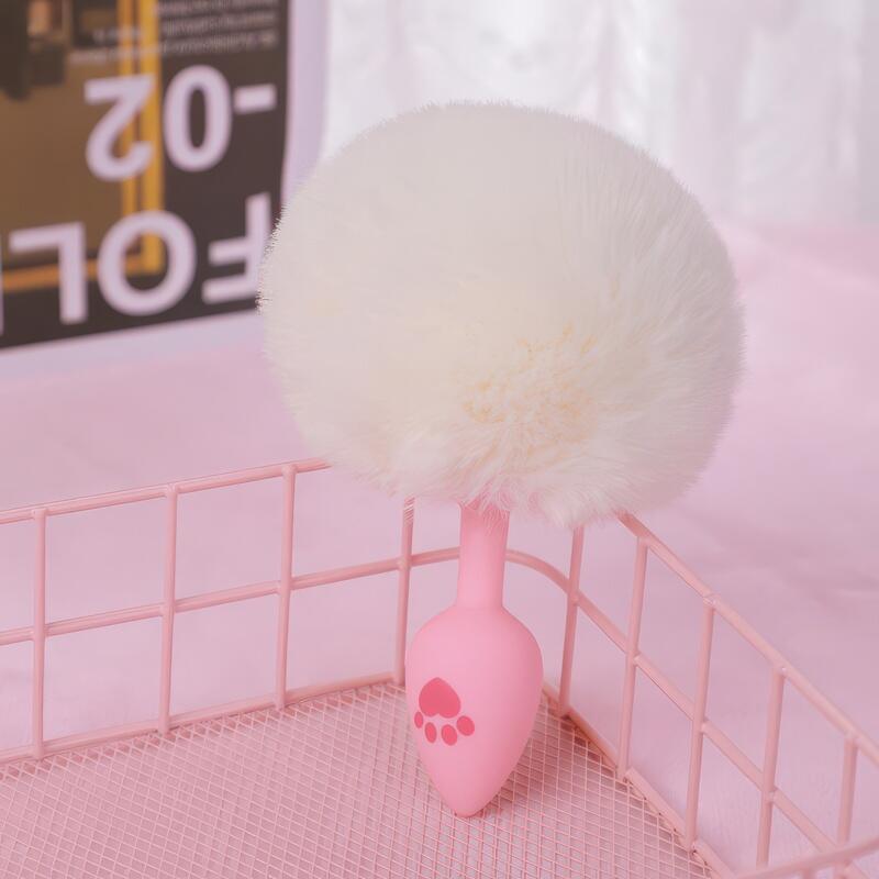 Pink Bunny Tail Butt Plug — product view 3