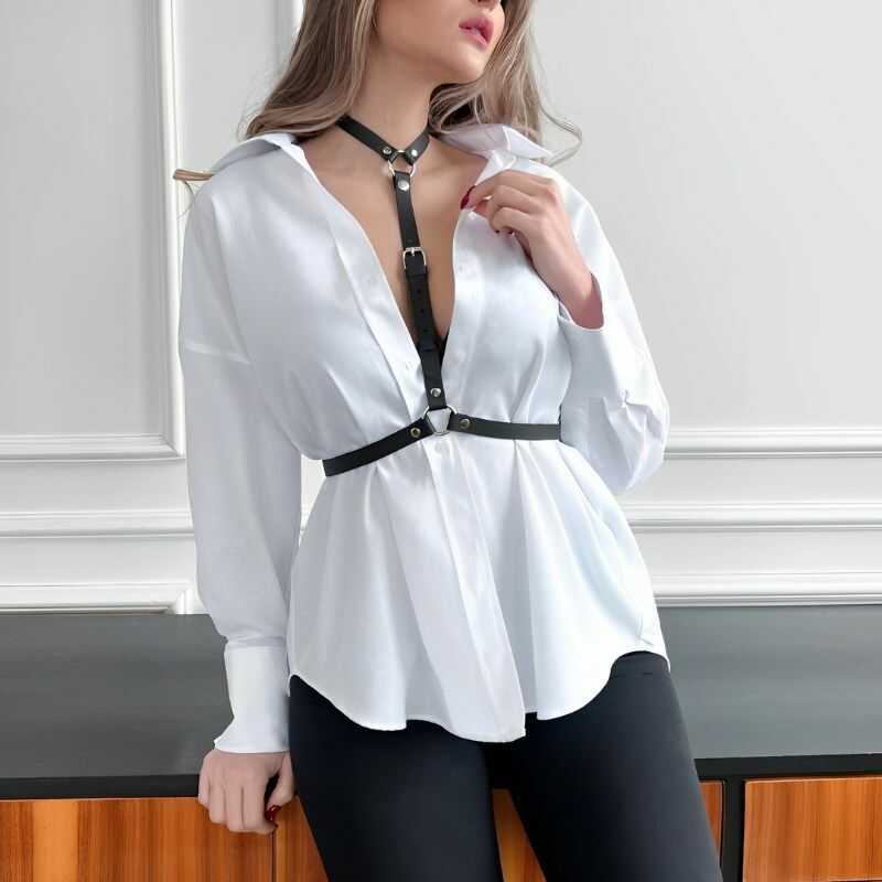Lingerieharness i läder — produktvy 3